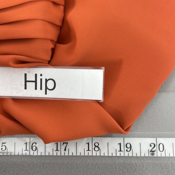 Mint Choco Just Right Rust Fit & Flare Dress Short Sleeve V-Neck Orange Size L - Picture 17 of 17